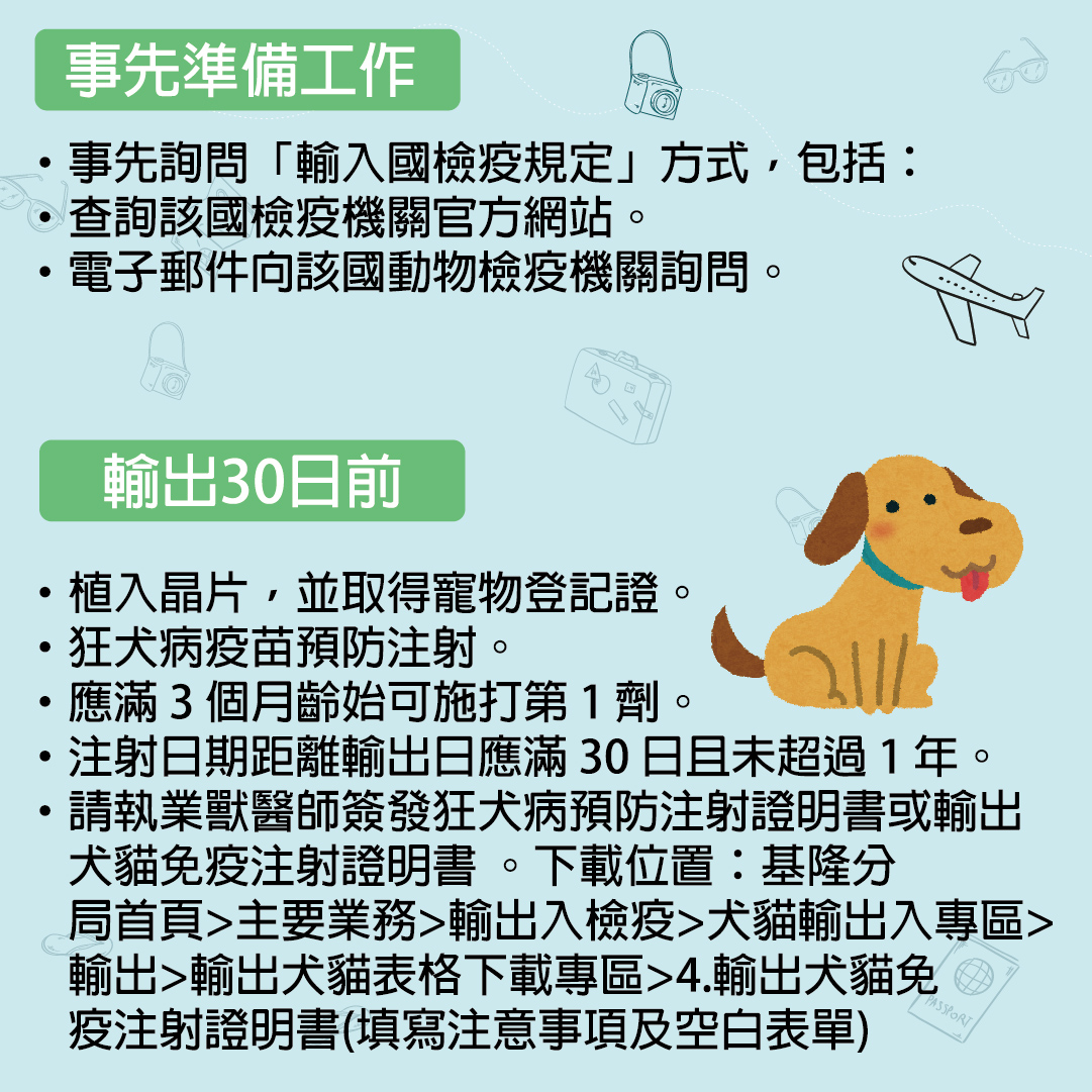 【犬貓輸出入｜行政院農業委員會動植物防疫檢疫局｜】 | 社團法人中華民國保護動物協會