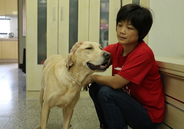 Attis愛極了媽媽的撫摸，而且對家裡的布娃娃充滿探索的興趣。林佳蓁/攝