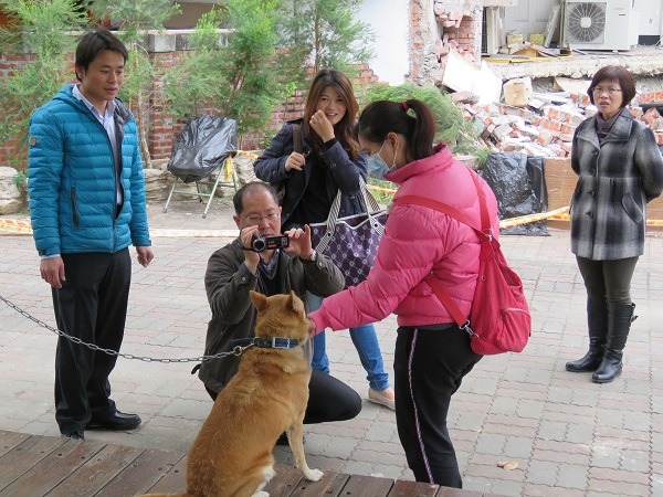 「搶救毛小孩」的製作小組成員：掌鏡者為楊政瑋、張苑君(紅夾克)、湯亞蒨(中)。蕭士塔/攝