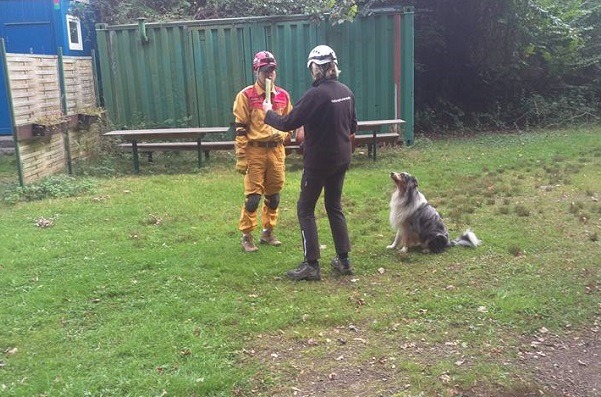 消防署搜救犬隊在德國參加共同訓練的情景。 取自周欣維臉書
