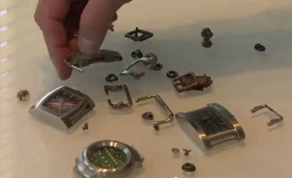 被支解的手錶,終於自摩卡胃裡取出。 取自YouTube截圖