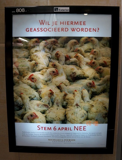 動物黨的公投宣傳海報:你想和這扯上關係嗎?4月6日投下反對票。碎嘴/攝