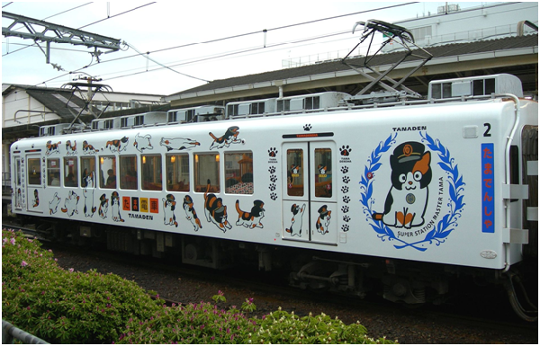 和歌山電鐵於2009年推出以小玉插圖為主題的「小玉列車」。  取自日本維基