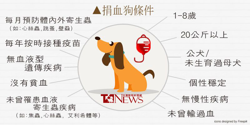 你的狗狗符合以上條件嗎？歡迎在寵物展報名事後免費驗血喔！　何宜/製