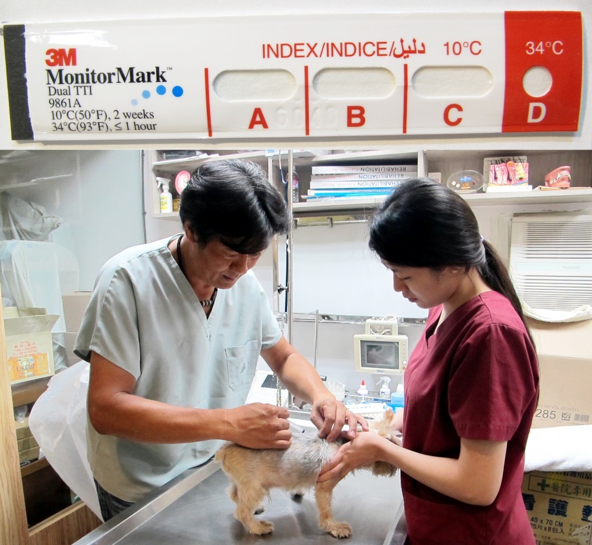 台灣碩騰旗下所有疫苗採用不可逆溫度計，全程監控配送時的保存溫度，讓獸醫師及飼主更放心。　台灣碩騰/提供