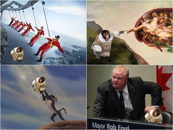 達爾文自從新聞事件後聲名大噪,網友也紛紛做出KUSO圖片。 取自網路