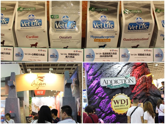 每年寵物展，許多飼主都是衝著高檔飼料的優惠折扣而去「扛飼料」回家，此為示意圖。　(上)何宜、(下左右)黃靖雅/攝