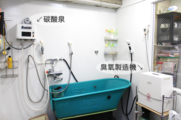 寵物美容室裡包含了古屋先生自豪的設備，據說對狗狗的皮膚、健康都有很大的幫助。　何宜/攝
