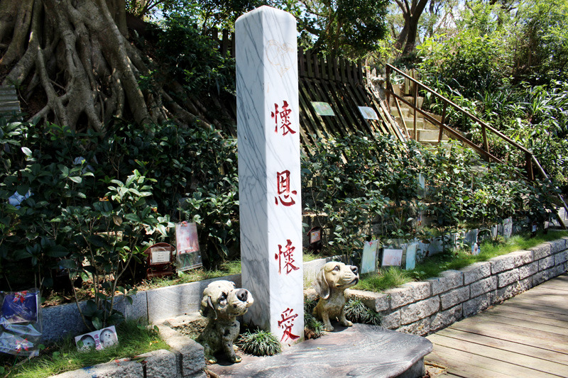 收容所內狗狗死後，淡水的這個地方成為他們永遠安身之處，每年也會定期舉辦法會。　何宜/攝