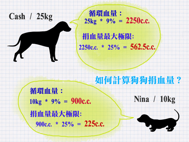 如何計算狗狗最大捐血量？方法很簡單！　何宜/製表