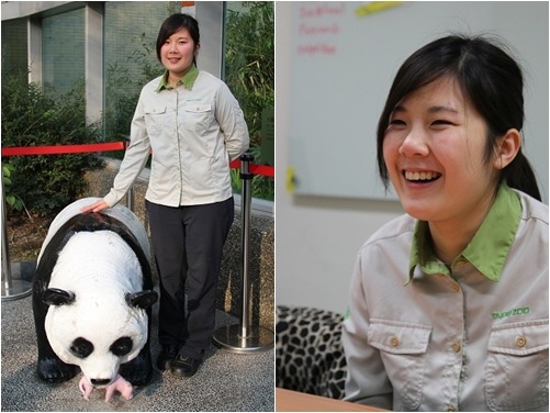 從小就喜歡動物，趙蘭軒如願進入動物園成了動物保育員。　取自104 Media