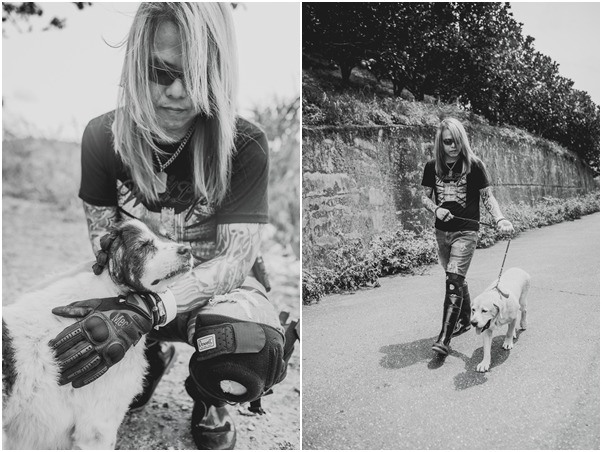 強悍、讓人不敢輕易靠近的外表下，張敬偉卻會抱著受傷的流浪狗哭喊請愛心媽媽快點開車帶狗送醫，雖然很難想像，卻是他的現實生活寫照。　《犬魂：1500個生命救援的日子，只為改變浪孩的一輩子》三采文化/提供