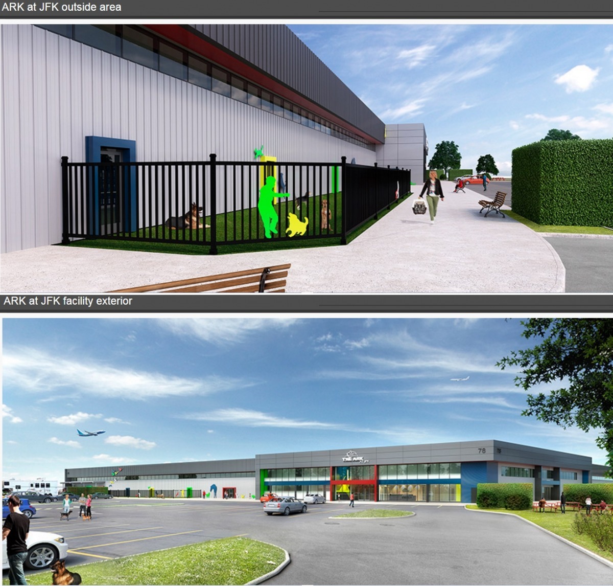 方舟航廈外部的動物活動空間，與停車場外觀等等。　取自The ARK官網