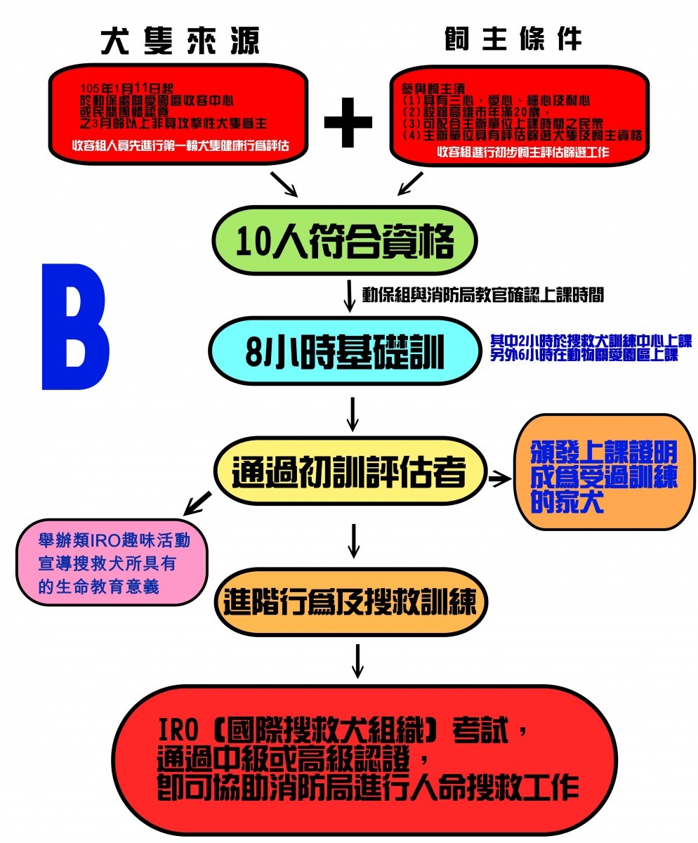 計畫流程圖,有意願申請的民眾記得先繳交報名表喔! 高雄市動保處/提供