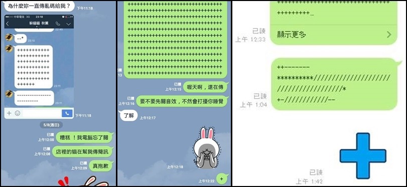 可能是看膩了普通符號，在凌晨一點多時，淘淘還「進階」傳了張貼圖。　取自巷口躲貓貓 貓旅館