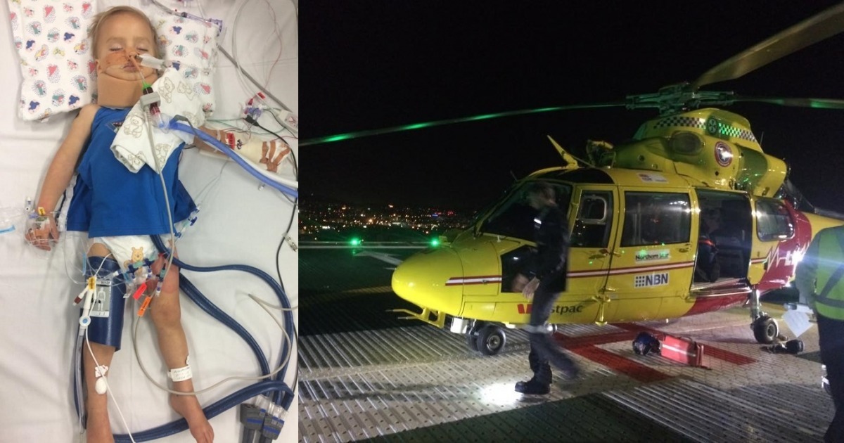 救護車趕到後發現亞歷山大狀況實在太嚴重,於是直接派直升機送亞歷山大到附近的大醫院急救。 取自Lisa Brockbank臉書