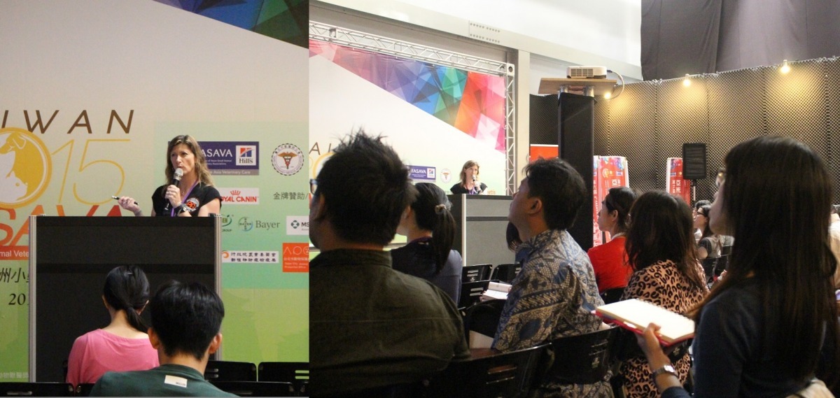 Dr. Jennifer A. Larsen主講的營養學課程吸引了不少聽講者。　黃靖雅/攝 