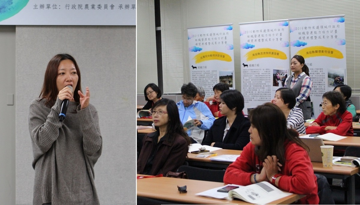 圖左為社團法人台灣公益團體自律聯盟秘書長陳琬惠。　黃靖雅/攝