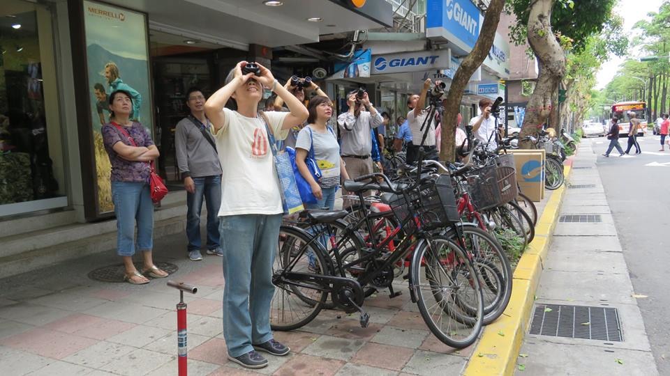 附近居民看到小鷹回巢,臉上露出笑容。 林思民/提供