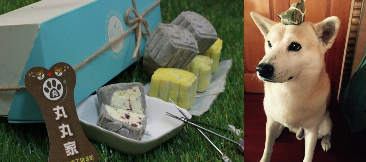 因為狗不能吃糯米,因此粽子的外層用的是白米,冰皮月餅的外層口感也很類似麻糬,但是狗吃起來不會有負擔。 丸丸家寵物手作坊/提供