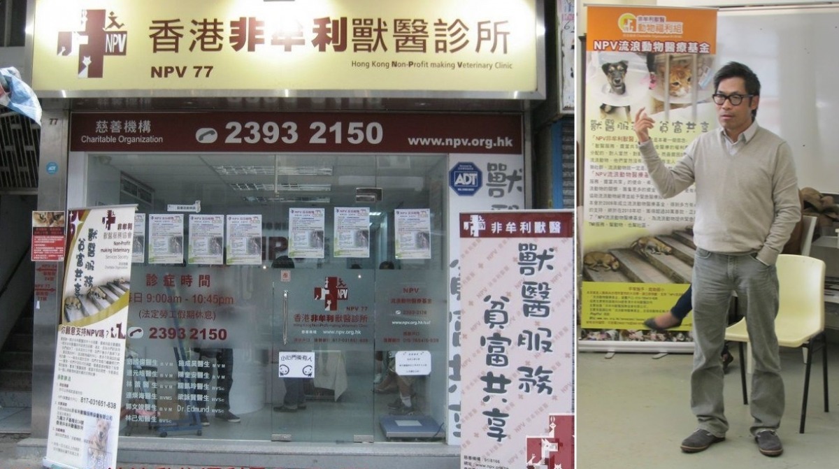 NPV除了提供平價獸醫服務，也很積極在香港推廣動保觀念。圖右為NPV執行官Mark。　取自NPV 非牟利獸醫服務協會