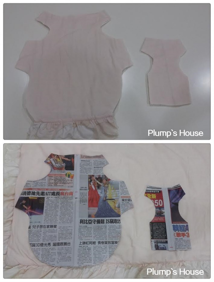 如果床包有滾邊,可利用滾邊做成小裙襬。 Plump's House 胖胖屋手作寵物餐點/提供