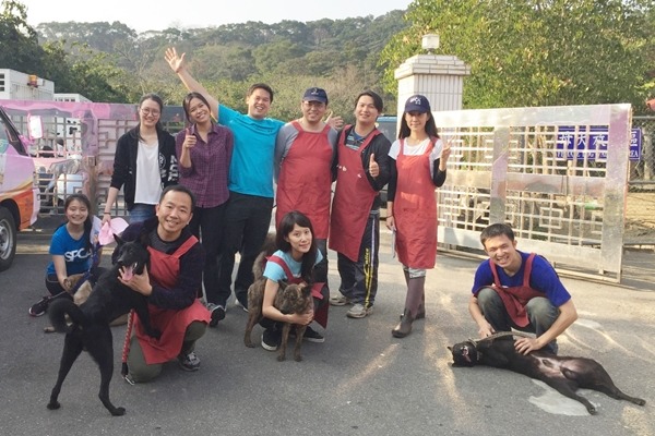 TOMOFUN團隊曾到中和動物之家擔任志工，也從中了解到殘缺狗貓送養不易。　TOMOFUN/提供