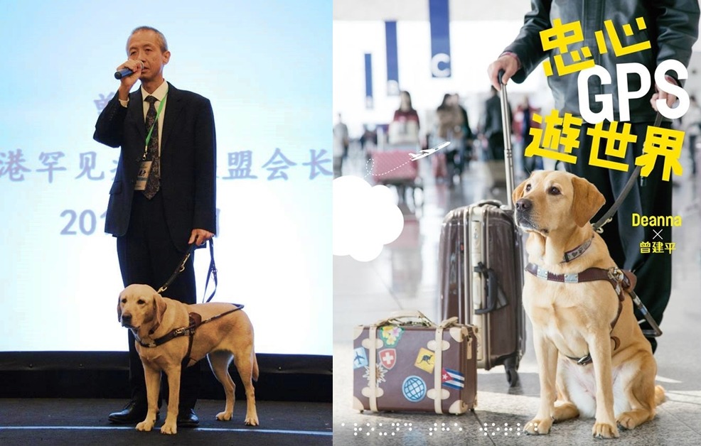 曾建平在「忠心GPS遊世界」中，以一個章節來描述台灣行的種種轉折。　取自Deanna Guidedog 導盲犬