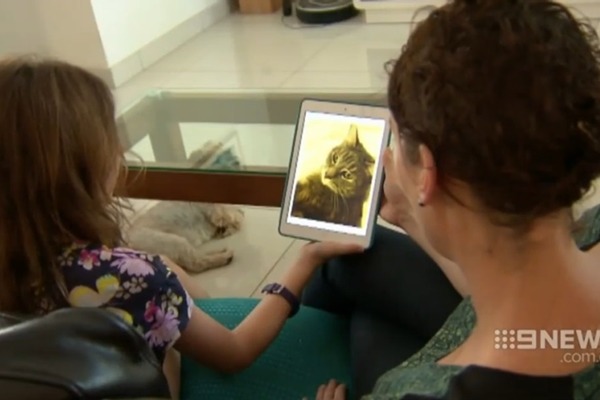 皮帕失蹤7周後,終於有了好消息,讓飼主和女兒都相當開心。 取自9 News