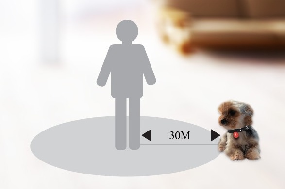 藍牙項圈配件可偵測的距離為30-50公尺，雖有使用者互助模式，但必須累積到足夠密度才能發揮效果。　iPet愛寵/提供