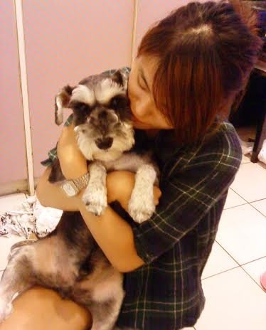 Baggle是林云斐的愛犬，現在已經約9歲。林云斐因在日本住處不固定，現將Baggle託付給父母照顧。　林云斐提供