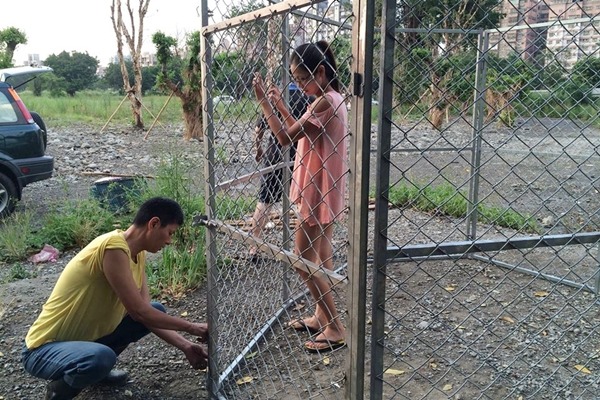 台灣貓狗人協會捕捉浪犬時會架設圍籬,困住牠們。 取自黃泰山臉書