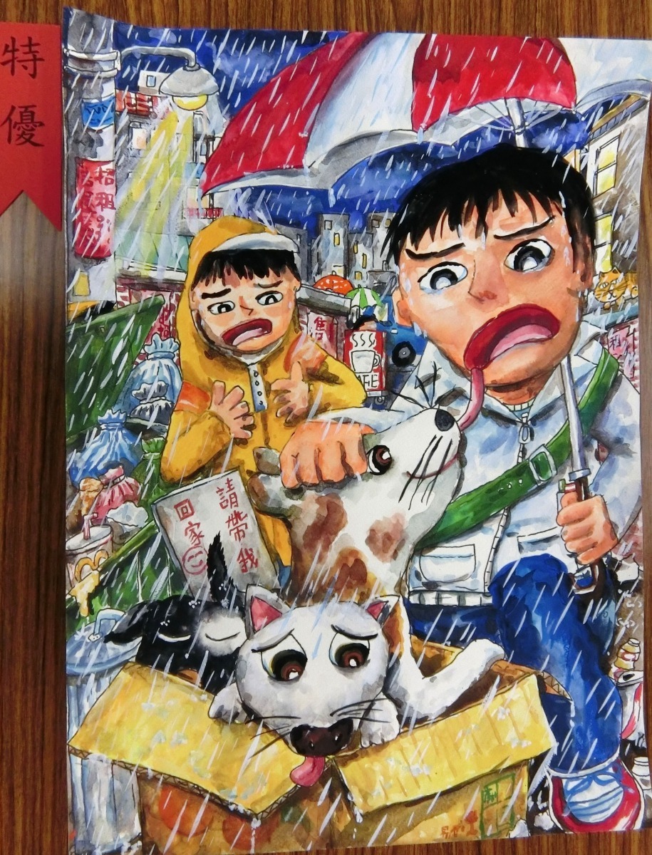去年比賽國小高年級特優作品。高維奇/攝