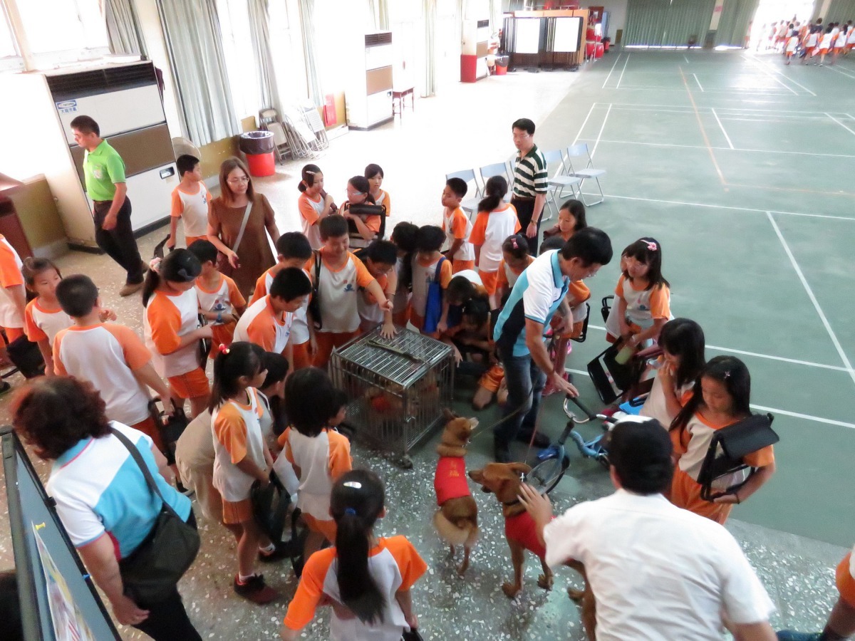 活動結束後，學生們仍圍著有錢家族六小福一起拍照。高維奇/攝