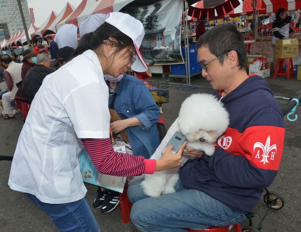 動保處兩天來共施打狂犬病疫苗227隻、寵物登記106隻。高維奇/攝