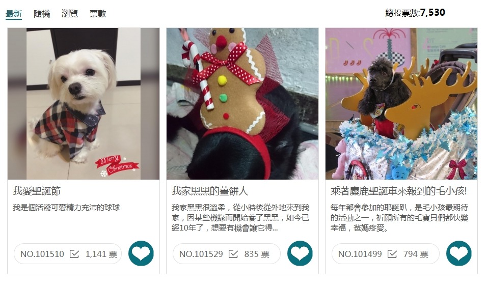 截至目前票選結果第一至第三名(左至右)。劉凱/攝