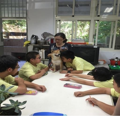 校犬讓學生更有責任感，也學會耐心與尊重生命。台北市教育局/提供