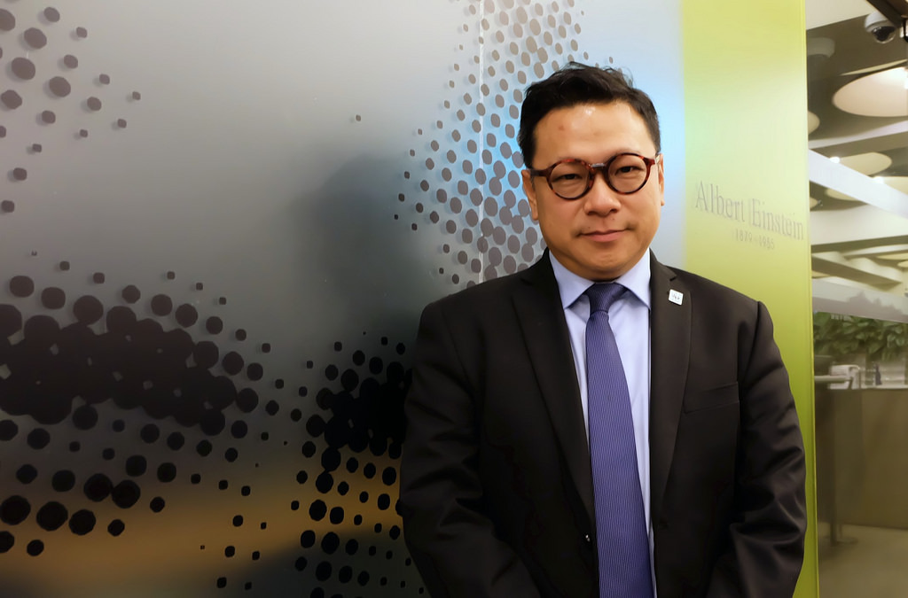 WWF中國總幹事盧思騁於地球生命力報告發布後受訪,說明WWF對生物多樣性保育的倡議。攝影:陳文姿