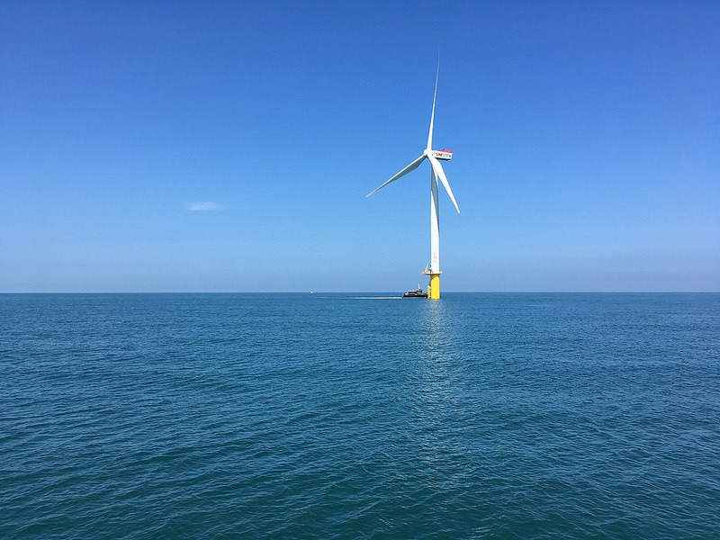 位於台灣西海岸的離岸風機。資料照片,潘佳修攝。