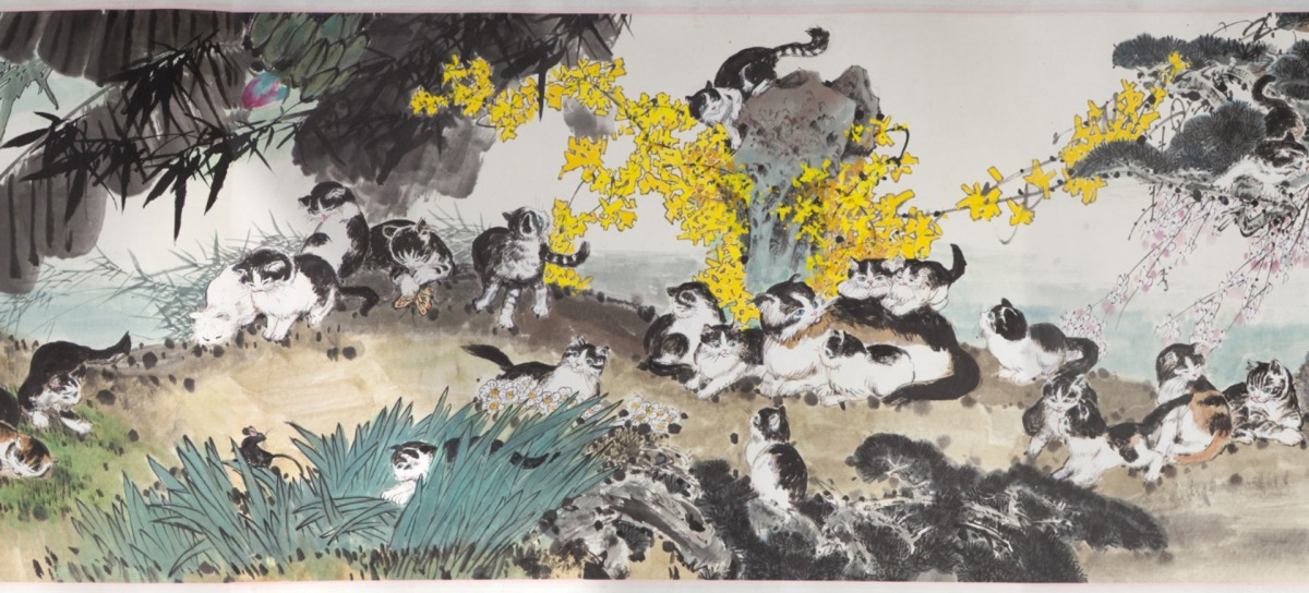 長達10米的畫作，繪畫了一百隻貓。（Exhibition Group）