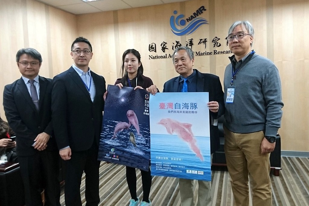 國海院與民間團體合作進行鯨豚調查研究,針對離岸風電對白海豚的影響提供政策擬定的科學數據。攝影:李育琴