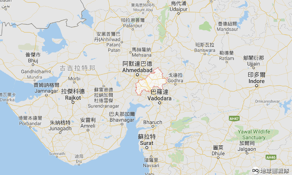 圖中紅色區域就是洽洛塔地區，這個佔地 4,000平方公里的區域，住了至少 200隻沼澤鱷。 地球圖輯隊