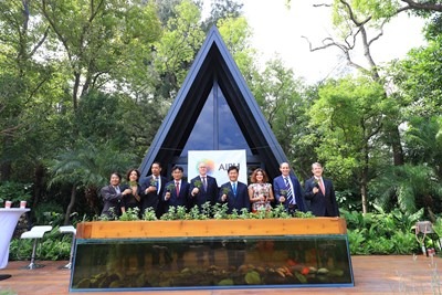 魚菜共生、昆蟲旅館與綠屋建築,台中花博AIPH國際示範庭園。台中市教育局/提供