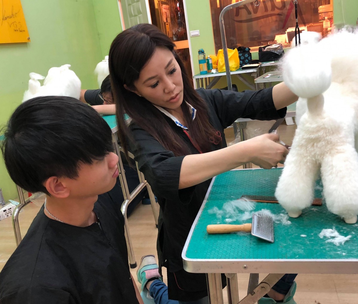 梁憶萍： 能夠快速又安全的完成別人託付給你的毛小孩的美容項目，已經具備準寵物美容師助理級的基本門檻。梁憶萍/提供
