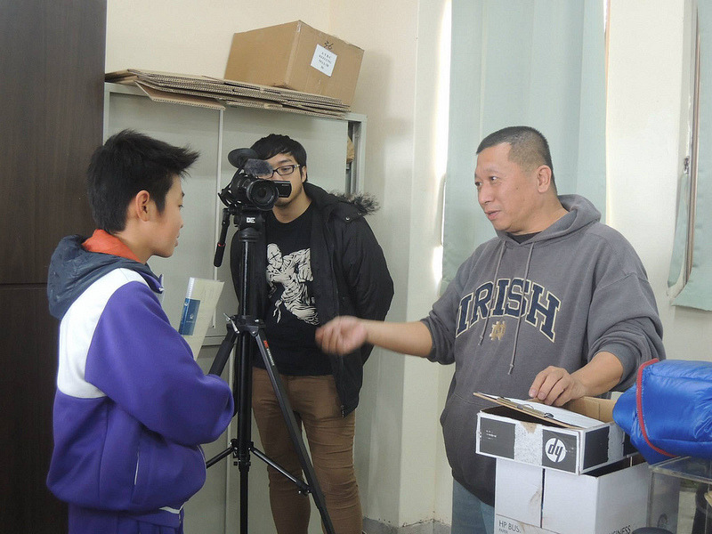 郭祥廈接受採訪的拍攝現場。張弘榤提供。