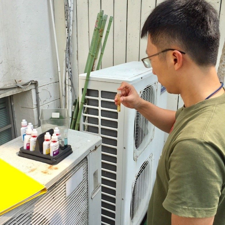 魚菜共生系統定時水質監測。臺北市公園處/提供