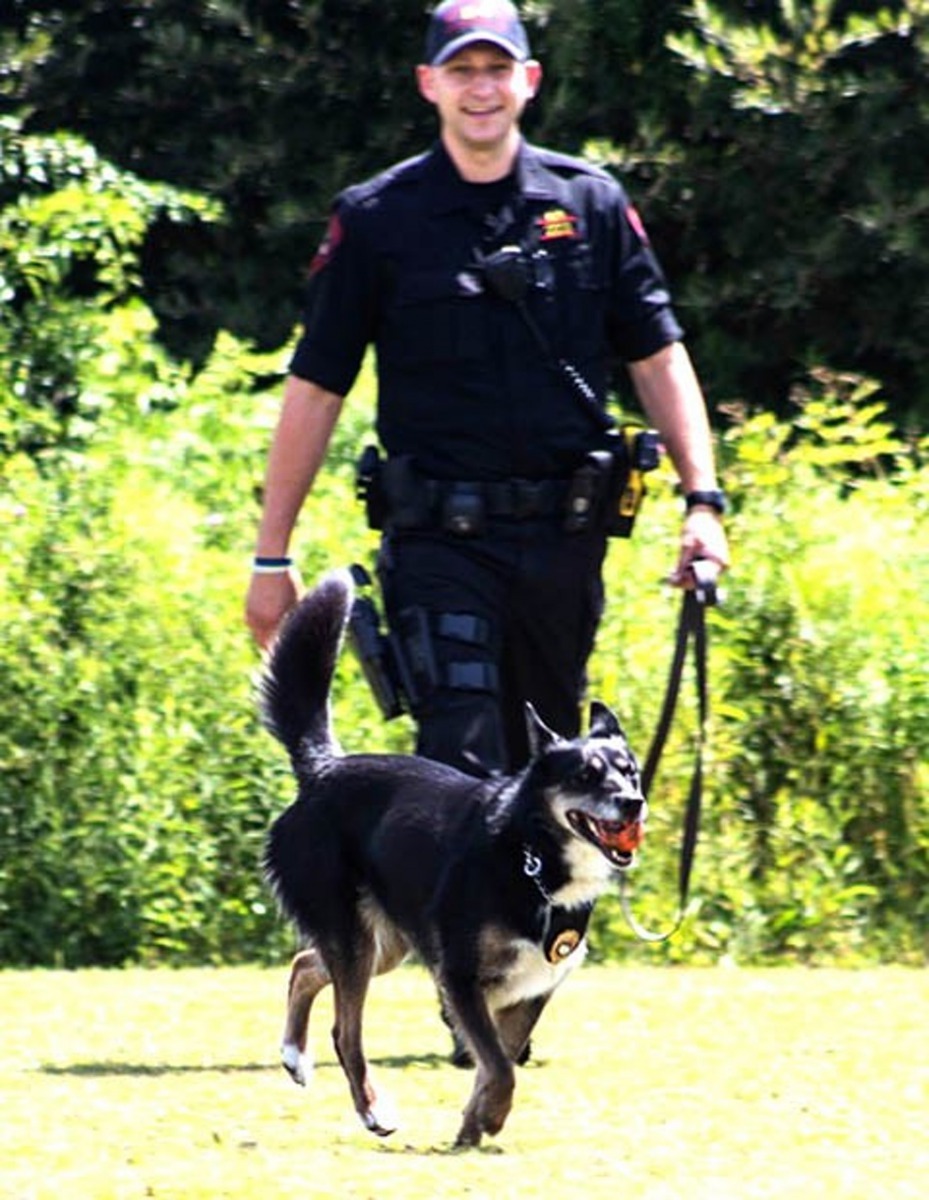 尋人犬Ruby於八年前受訓後正式成為了警犬,並於本年7月獲提名「全美25大英雄警犬」,風頭一時無兩。(FB@Rhode Island State Police)