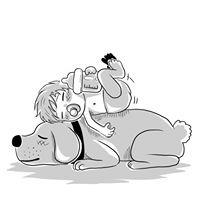 毛小孩漫畫： 米奇鰻。劉威良/提供