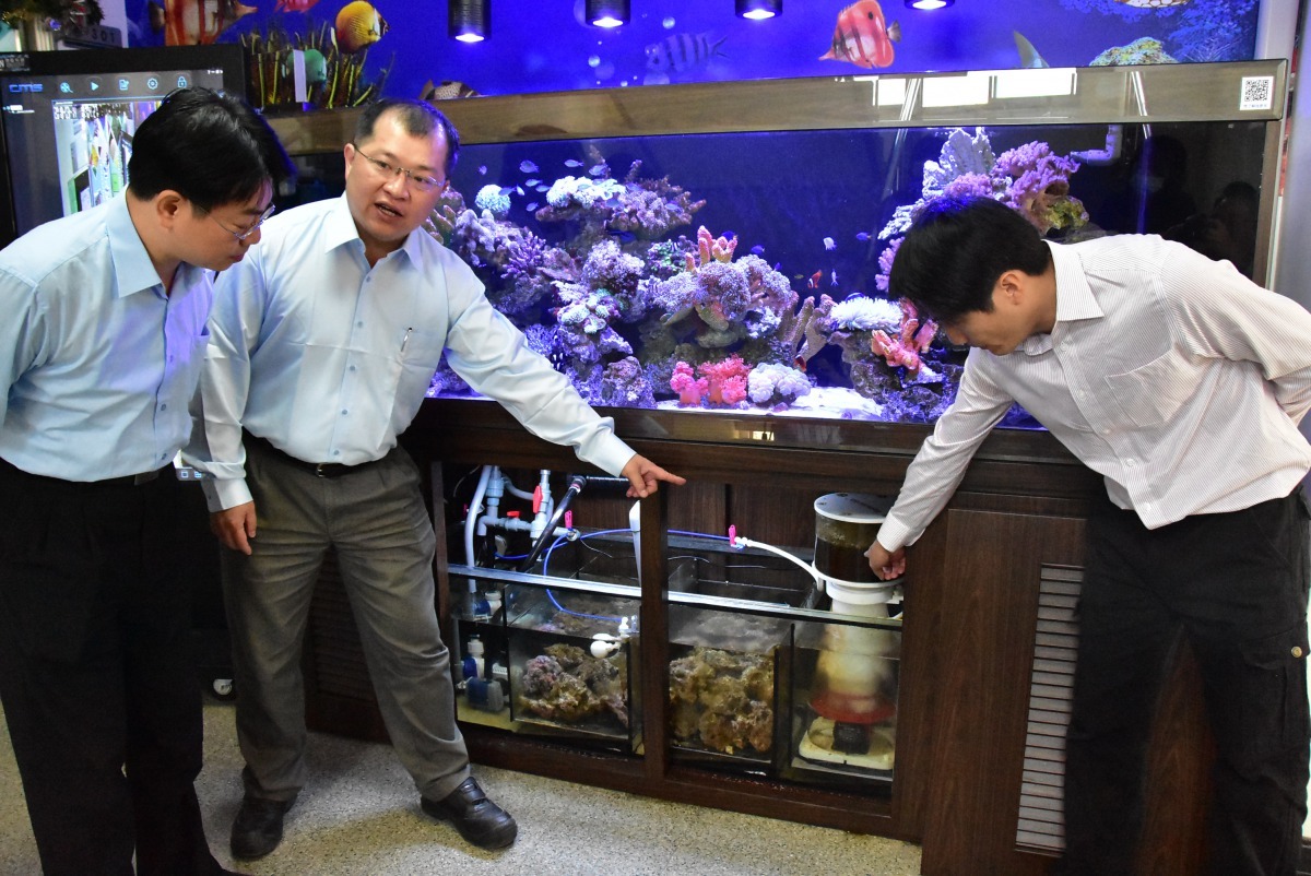 明道大學精緻農業學系發表智慧水產養殖循環系統,讓循環水維持水質穩定。明道大學/提供