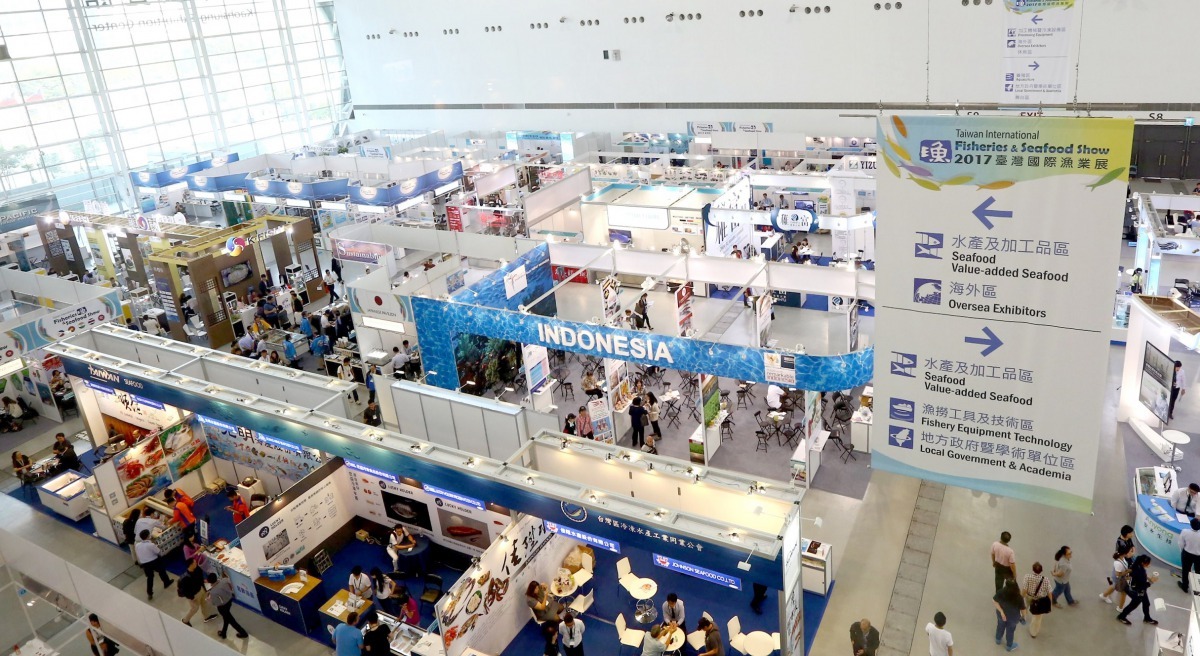 「臺灣國際漁業展」為全臺唯一專為漁產業量身打造之國際商展平台，將於八大縣市、八大漁場辦理「全球漁產業趨勢暨2018年臺灣國際漁業展商機說明會」。(圖為2017年漁業展) 中華民國對外貿易發展協會/提供